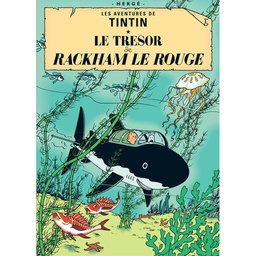 CP Hergé Couv Les aventures de Tintin T12 - Le trésor de Rackham Le Rouge
