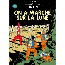 CP Hergé Couv Les aventures de Tintin T17 -  On a marché sur la lune