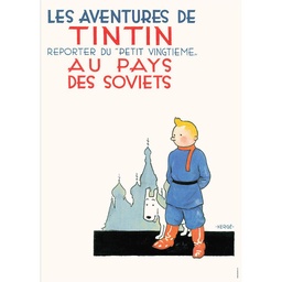 CP Hergé Couv Les aventures de Tintin T01 N/B - Tintin au pays des Soviets