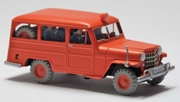 Voiture Tintin 1/43è #057 – Jeep Willys-Overland Station wagon des pompiers "L'affaire Tournesol" (1956) (bte bordeaux)