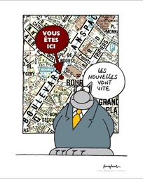 Geluck - Le chat Ici (Affiche 50X40 sous tube)