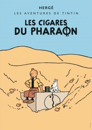 CP Hergé Couv Les aventures de Tintin T04 N/B colorisé - Les cigares du Pharaon