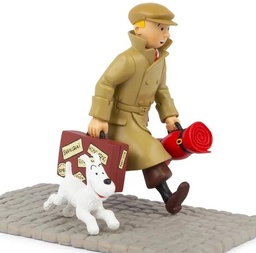 Tintin Figurine résine - Tintin et Milou « Ils arrivent » version support pavés