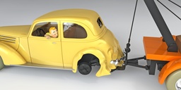Voiture Tintin 1/24è #061 L'auto accidentée / Le crabe aux pinces d'or