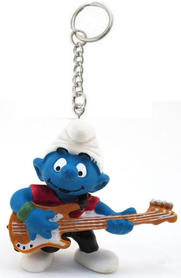 Figurine porte-clé PVC Les schtroumpfs - Schtroumpf Guitariste