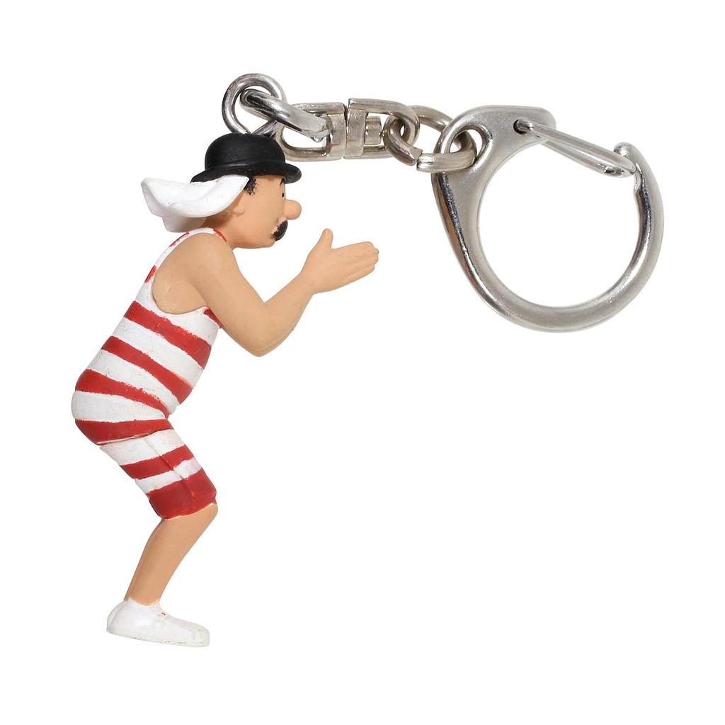 Figurine porte-clé PVC Tintin - Dupond baigneur (6 cm)