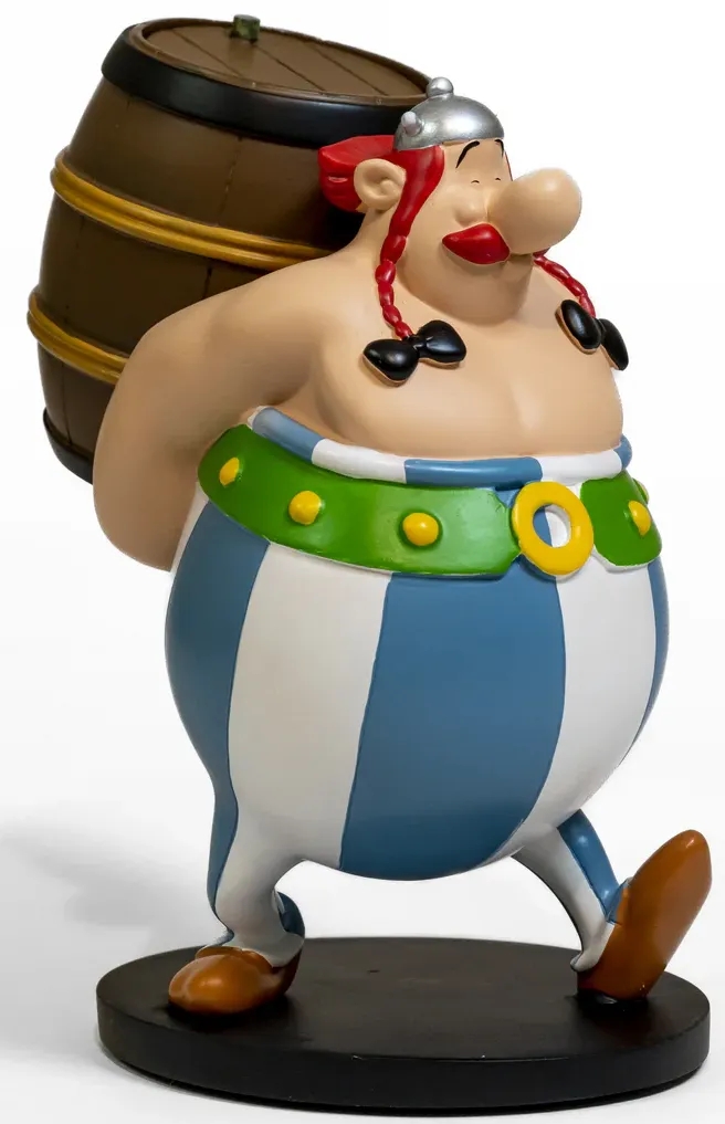 Figurine résine Astérix - Obélix et son Tonneau (Collectoys)