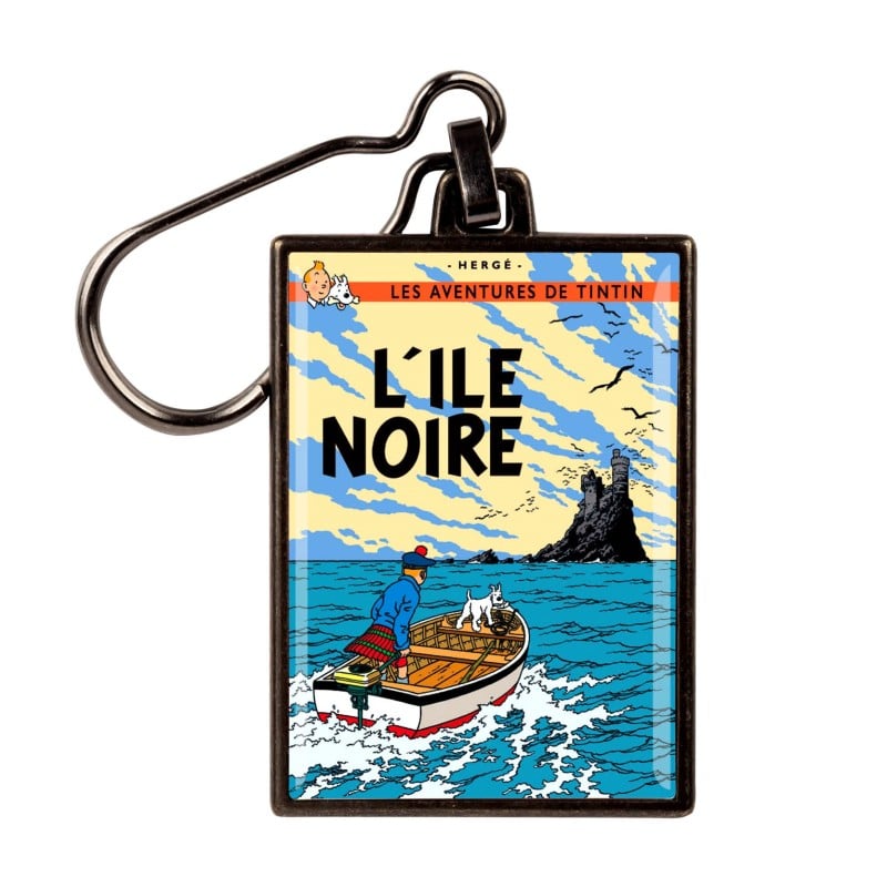 Figurine porte-clé métal Tintin - Couverture T07 L'île noire couleurs