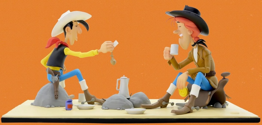 Figurine résine Lucky Luke -  Lucky Luke & Calamity Jane(LMZ)