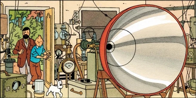 Poster Hergé Case - Les aventures de Tintin T18 - L'affaire Tournesol - Le laboratoire du Professeur (50x26,50)