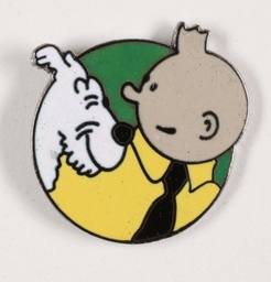Pin’s Tintin et Milou sur fond vert
