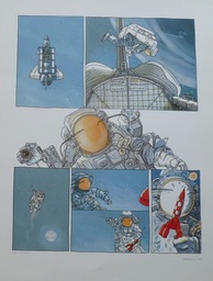 Poster hommage à Tintin - La lune (Bruno Marchand)