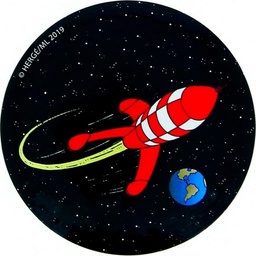 Magnet Tintin - Lune - La fusée