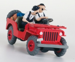Voiture Tintin 1/43è #007 - Jeep Willys MB CJ2A rouge "Au pays de l’Or Noir" (1950)