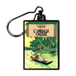 Figurine porte-clé métal Tintin - Couverture T06 L'oreille cassée couleurs