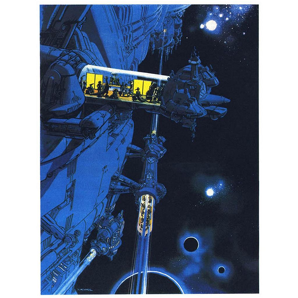 Sérigraphie Mézières - Valérian / Le dernier train supplémentaire (70x50) 300ex