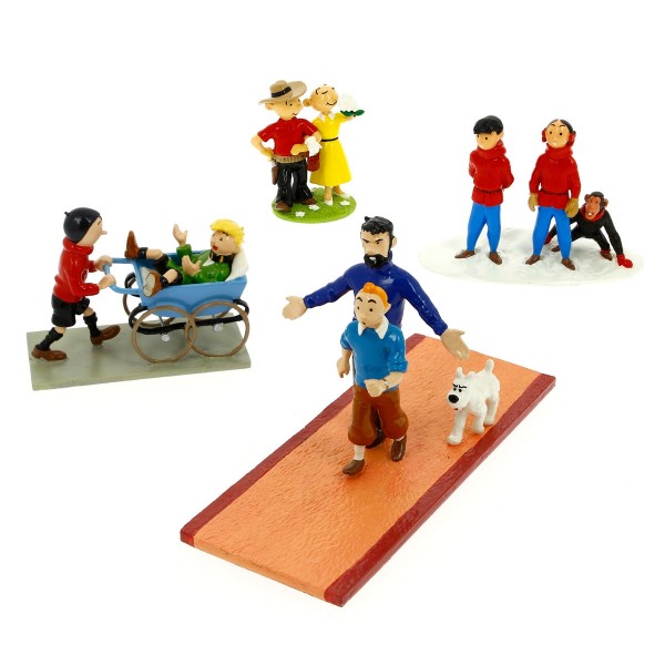 Figurine métal Tintin - De Popol & Virginie à Tintin (4 scènes)