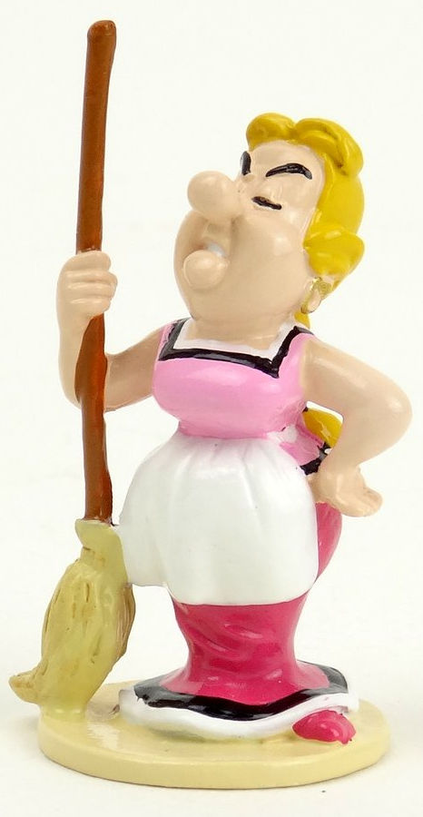 Figurine métal Astérix - Bonnemine et son balai (Pixi)