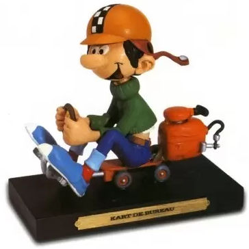 Figurine résine Gaston Lagaffe - Les inventions #05 - Kart de bureau