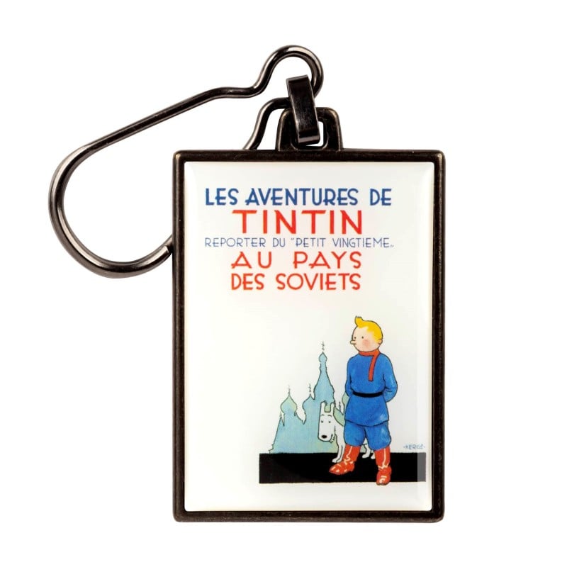 Figurine porte-clé métal Tintin - Couverture T01 Au pays des Soviets N/B