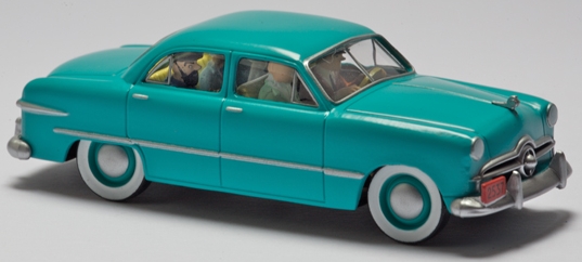 Voiture Tintin 1/43è #049 – La Ford Custom turquoise "Objectif lune" (1953)