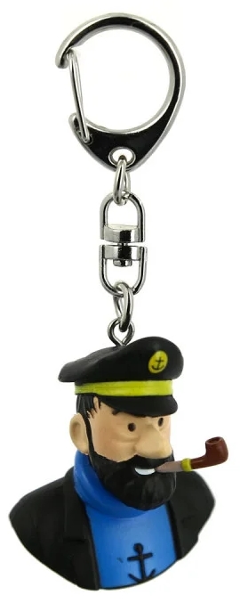 Figurine porte-clé PVC Tintin - Buste Capitaine Haddock