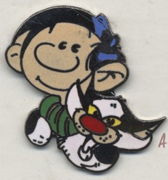 Pin’s Gaston Lagaffe - Gaston et son chat tête