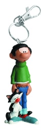 Figurine porte-clé PVC Gaston Lagaffe - Gaston et son chat