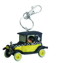 Figurine porte-clé PVC Gaston Lagaffe - La voiture Fiat de Gaston