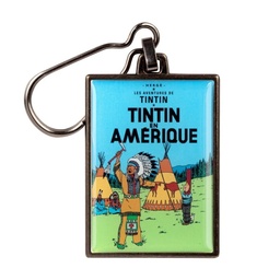 Tintin Porte-clé métal - Couverture T03 En Amérique couleurs