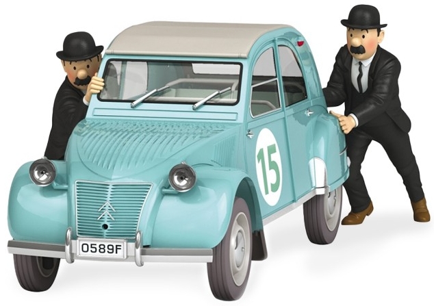 MOULINSART 1/24 : Citroën 2cv des Dupondt (Tintin l'affaire Tournesol
