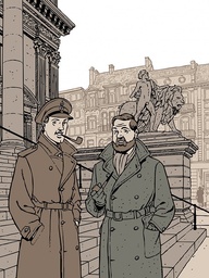Sérigraphie Blake & Mortimer devant La Bourse de Bruxelles (Juillard)
