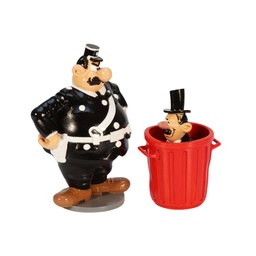 Figurine en métal - Agent 212 au nom de la loi (Ivrogne dans la poubelle) (Pixi)